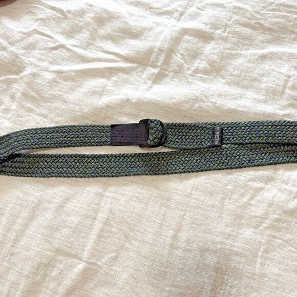 Men's REI Woven Web Belt Double D Ring Blue Green Herringbone size L/XL 47" - Picture 11 of 13